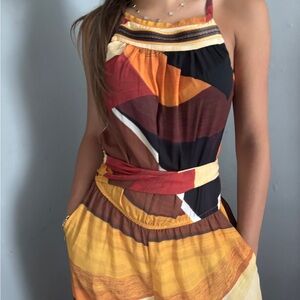 Colorful Halter Maxi Dress